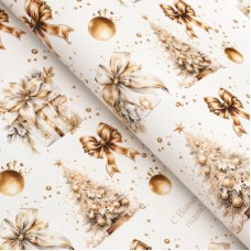 Бумага упаковочная глянцевая "Снежная ёлка", 50*70 см